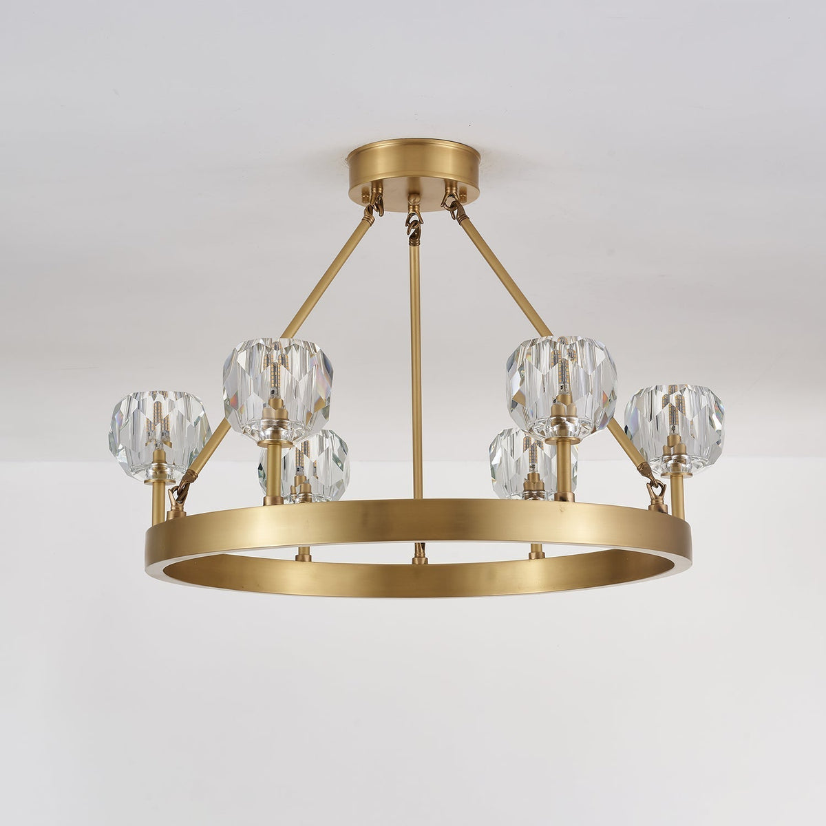 Syzorisra Modern Crystal Brass Chandelier