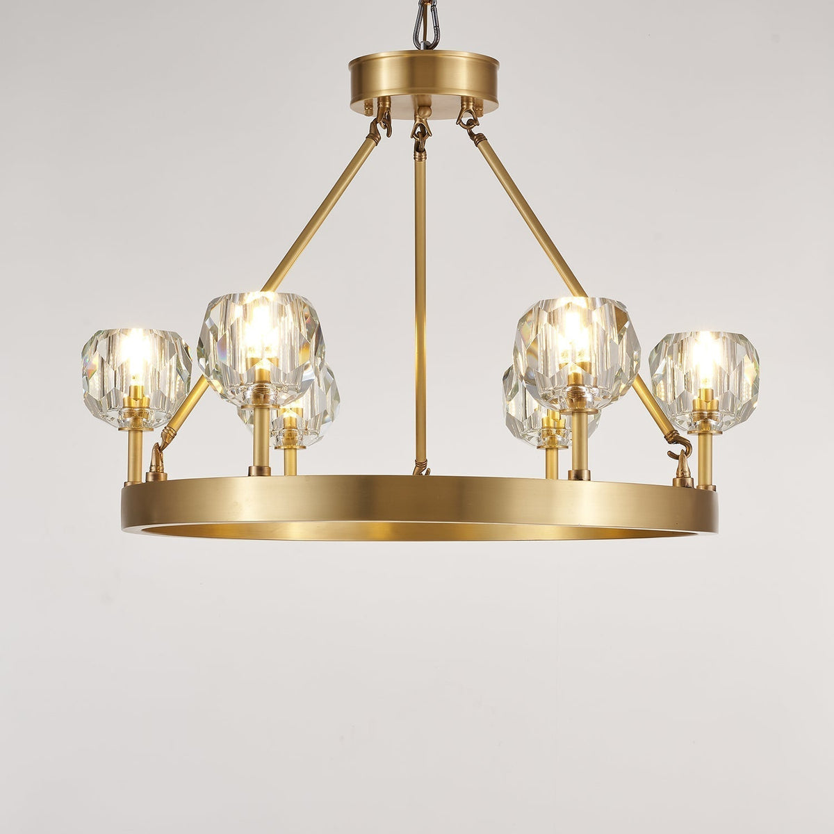 Syzorisra Modern Crystal Brass Chandelier