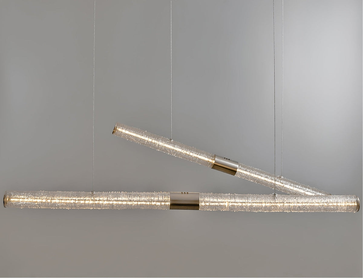 Luxelielle Crystal Stream Linear Pendant Lamp