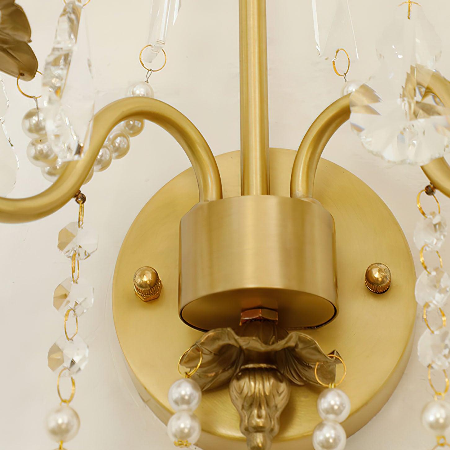 Nydoraris Elegance Pearl Chain Crystal Wall Lamp