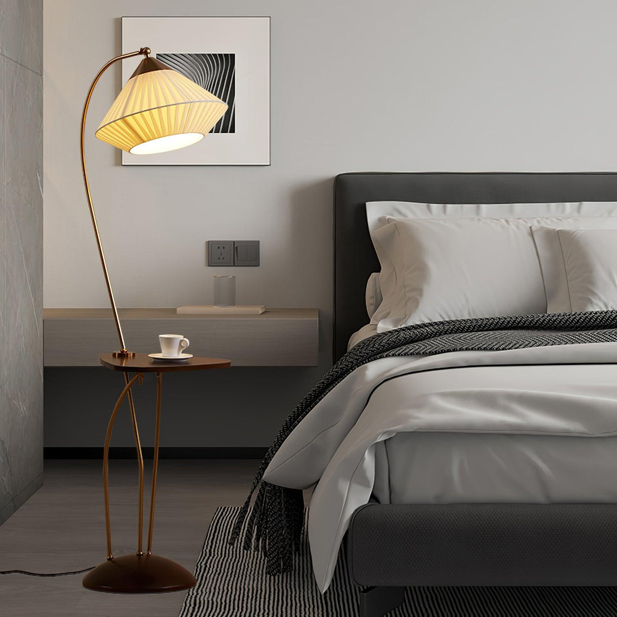 Raviq Fabric Vintage Floor Lamp