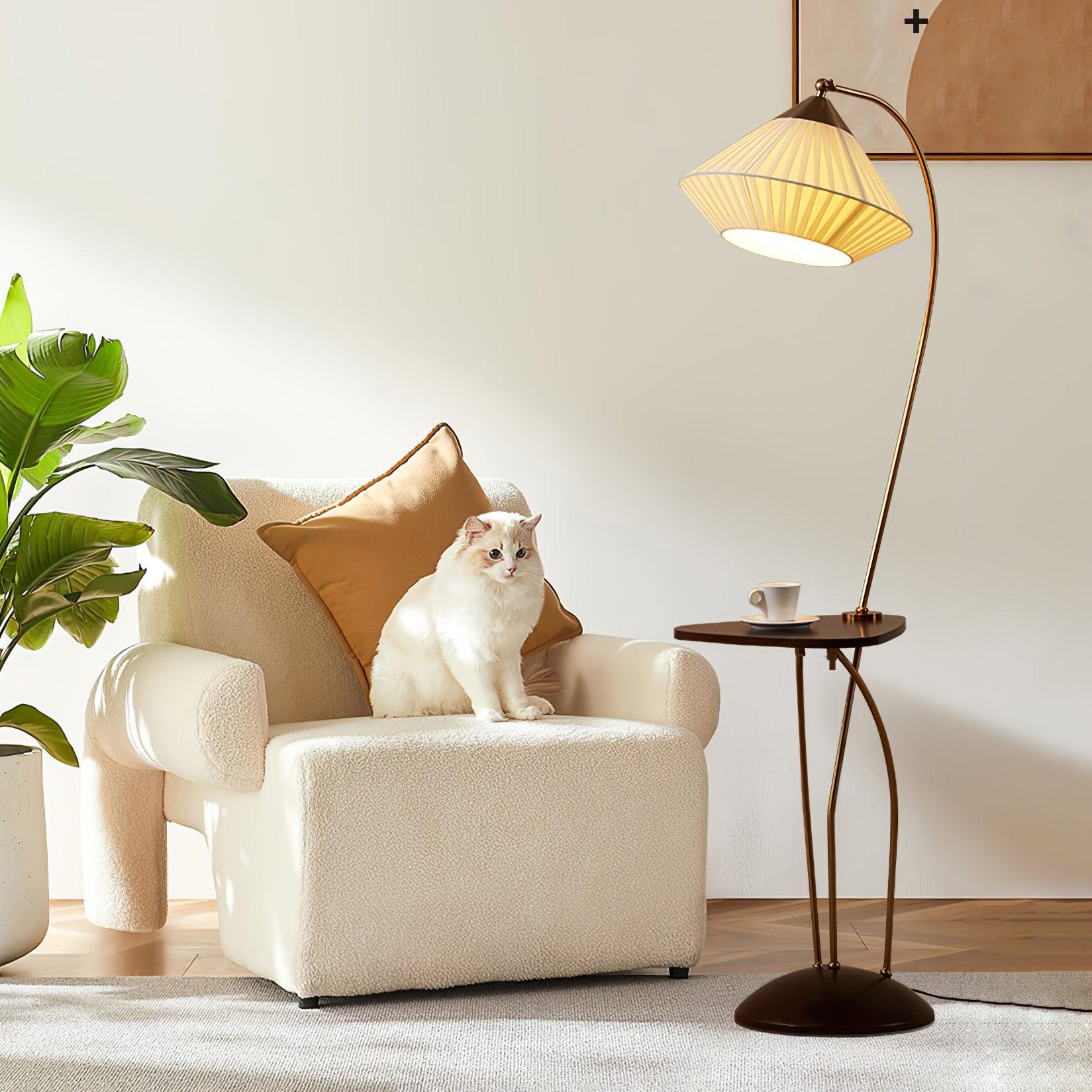Raviq Fabric Vintage Floor Lamp