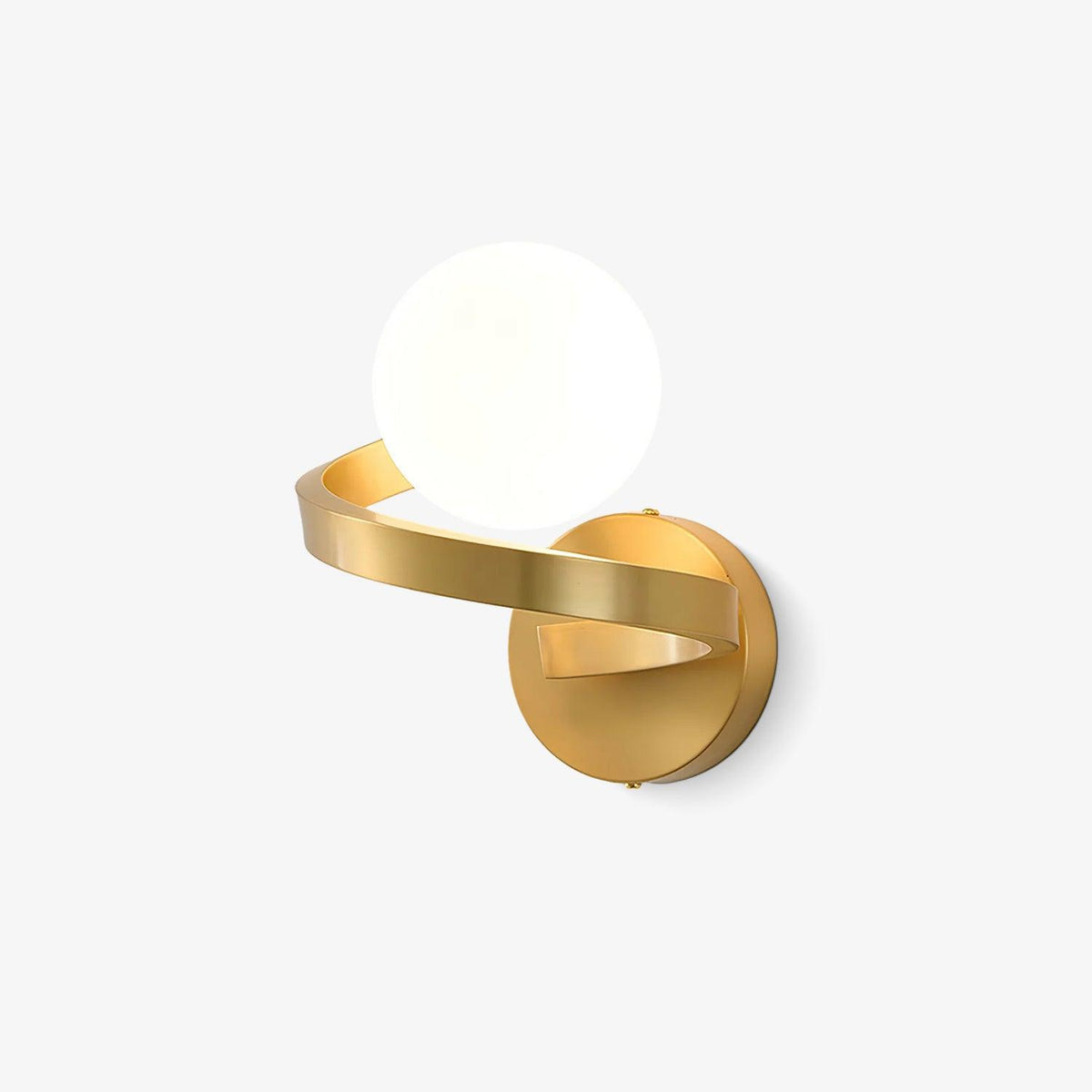 Yvian Curved Modern Minimalist Brass Glass Wall Lamp