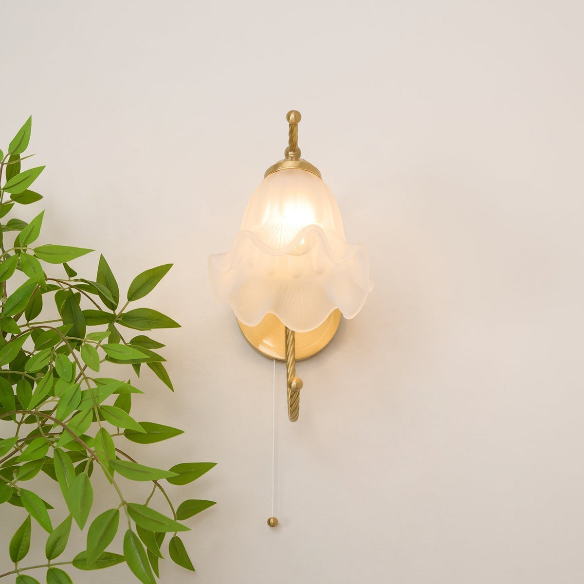 Celisenne Wall Sconce Brass Gooseneck Glass