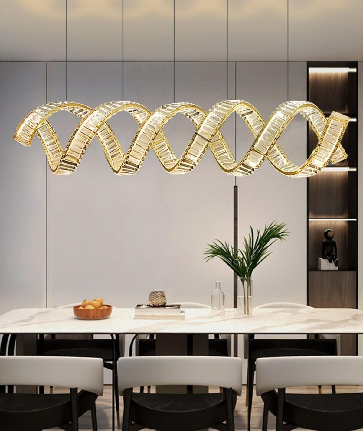 Luxielle Chandelier Curved LED Crystal Luxurious