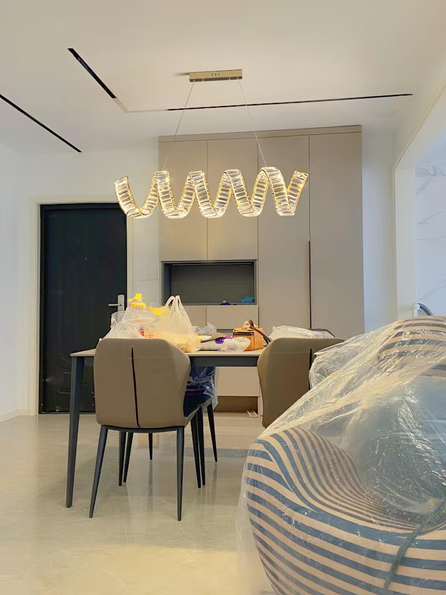 Luxielle Chandelier Curved LED Crystal Luxurious