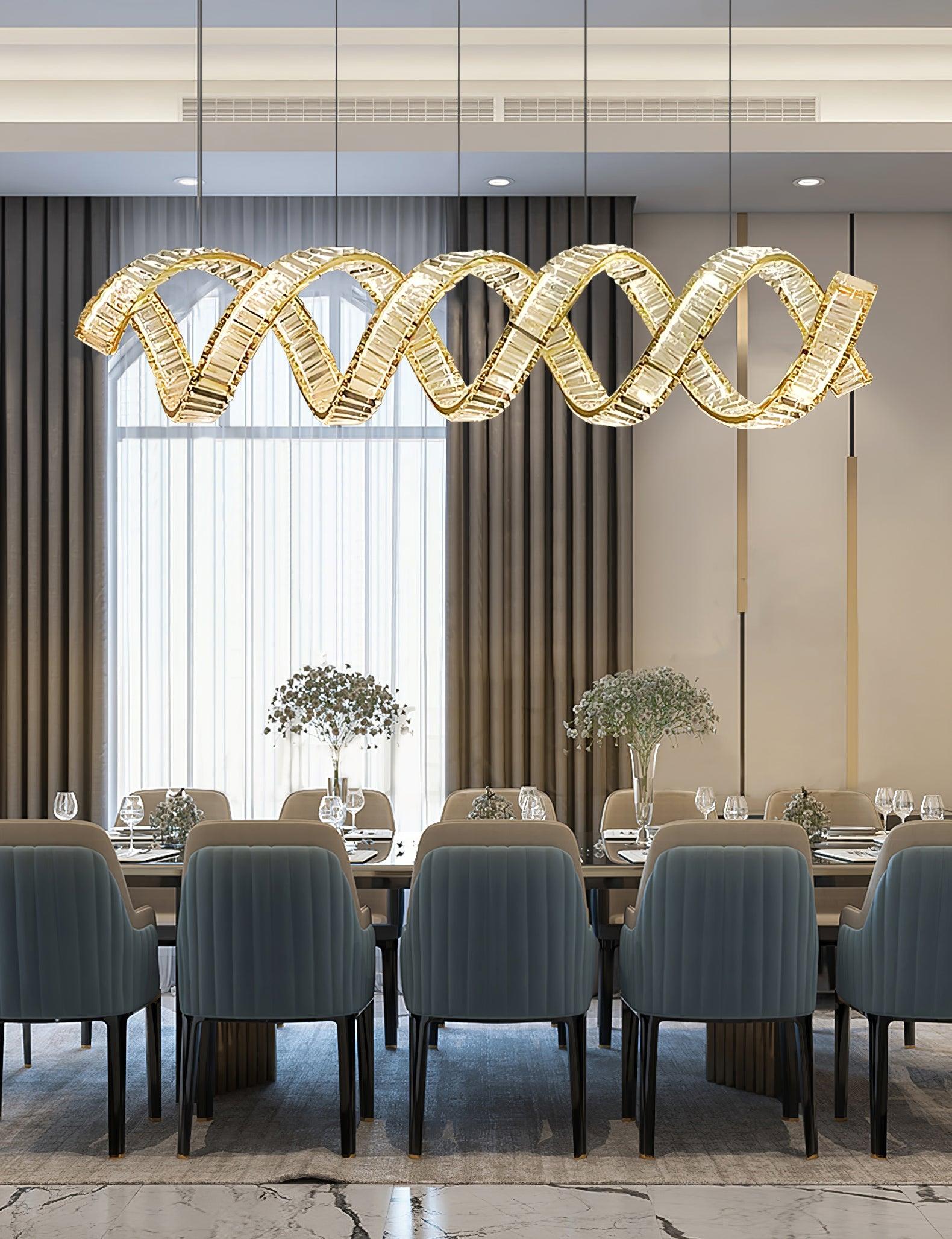 Luxielle Chandelier Curved LED Crystal Luxurious