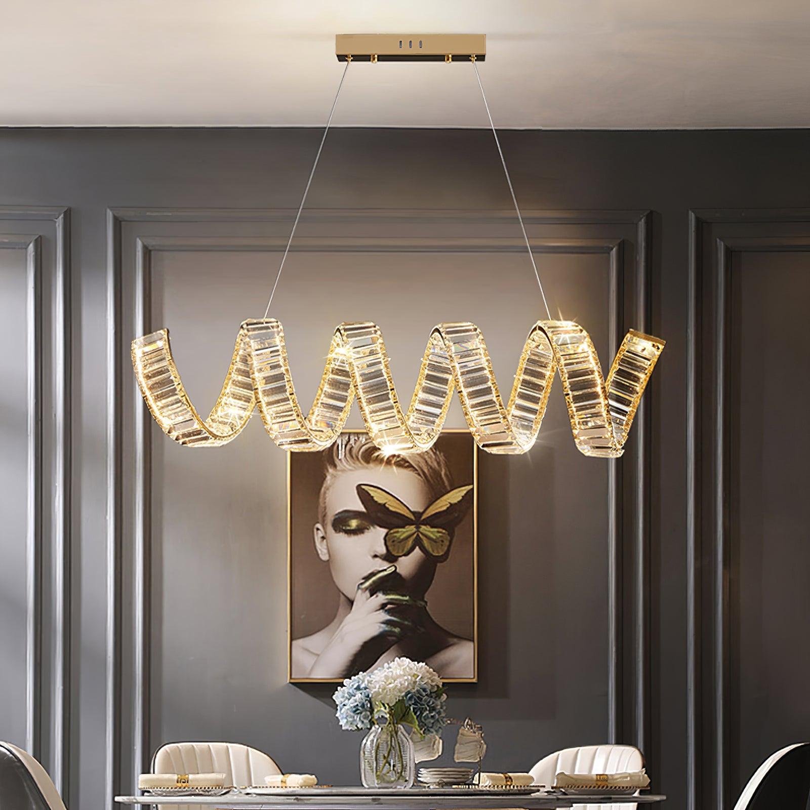 Luxielle Chandelier Curved LED Crystal Luxurious