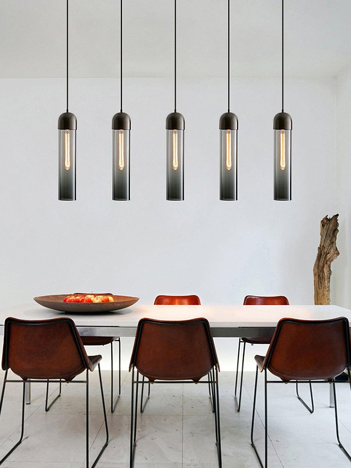Eurcara Modern Minimalist Cylindrical Shape Glass Pendant Light