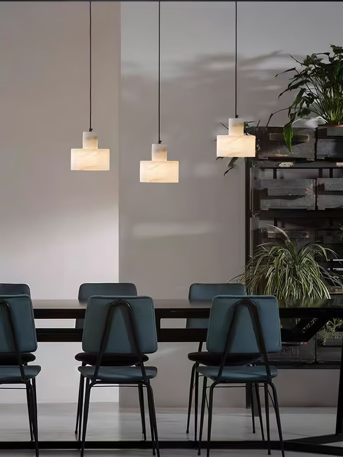 Alabaster Pendant Lgiht Dual Cylindrical