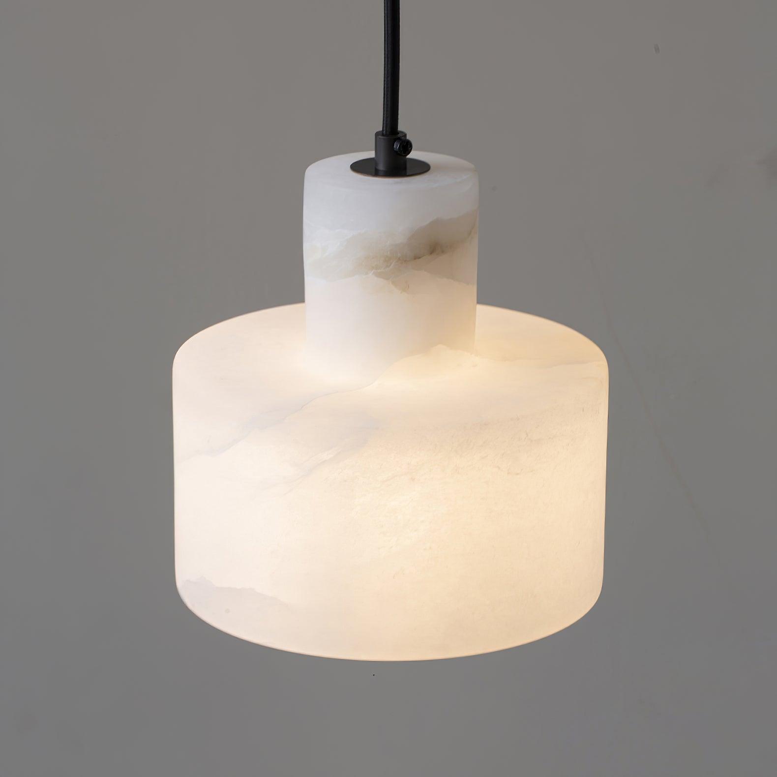 Alabaster Pendant Lgiht Dual Cylindrical