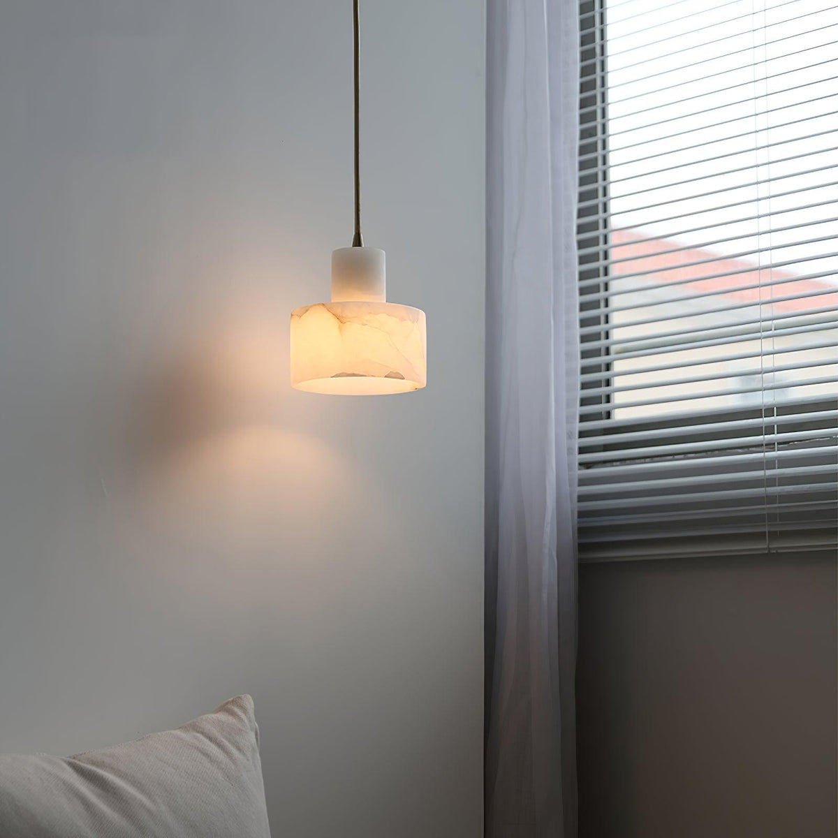 Alabaster Pendant Lgiht Dual Cylindrical