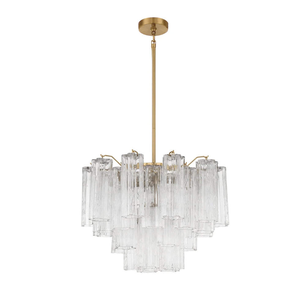 Namo Murano Chandelier Glass Tube Layered Amber