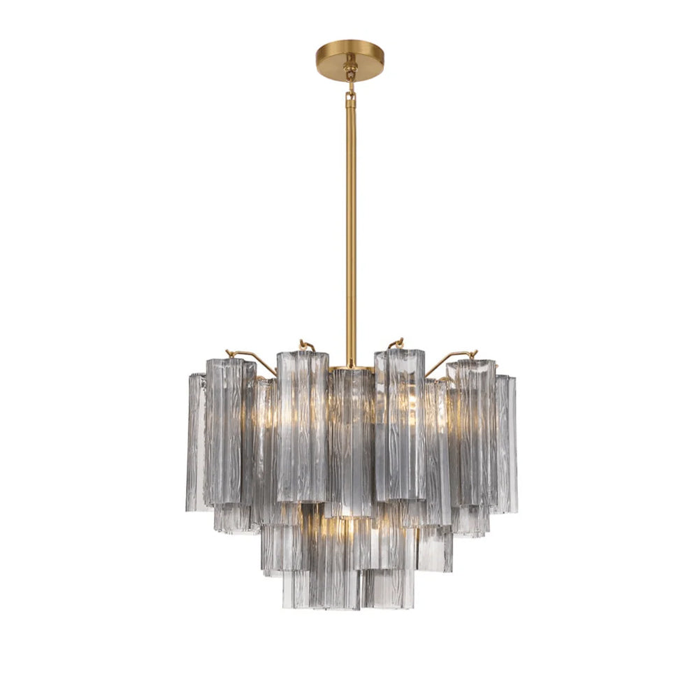 Namo Murano Chandelier Glass Tube Layered Amber
