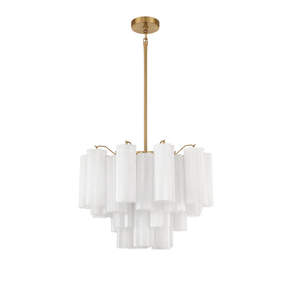 Namo Murano Chandelier Glass Tube Layered Amber
