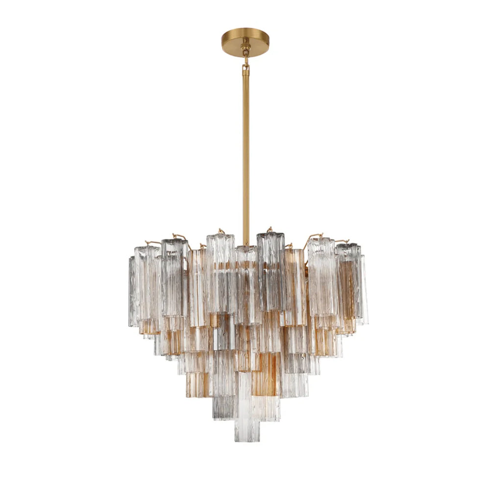 Namo Murano Chandelier Glass Tube Layered Amber