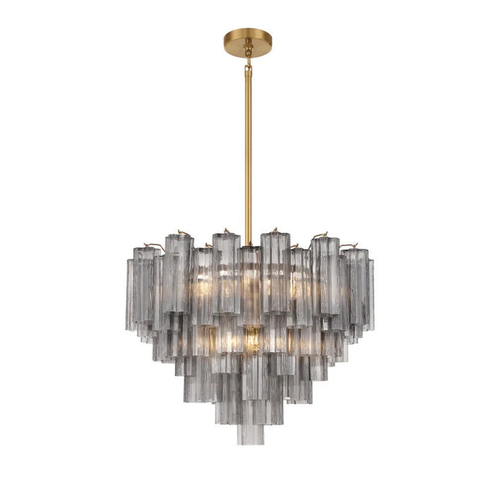 Namo Murano Chandelier Glass Tube Layered Amber