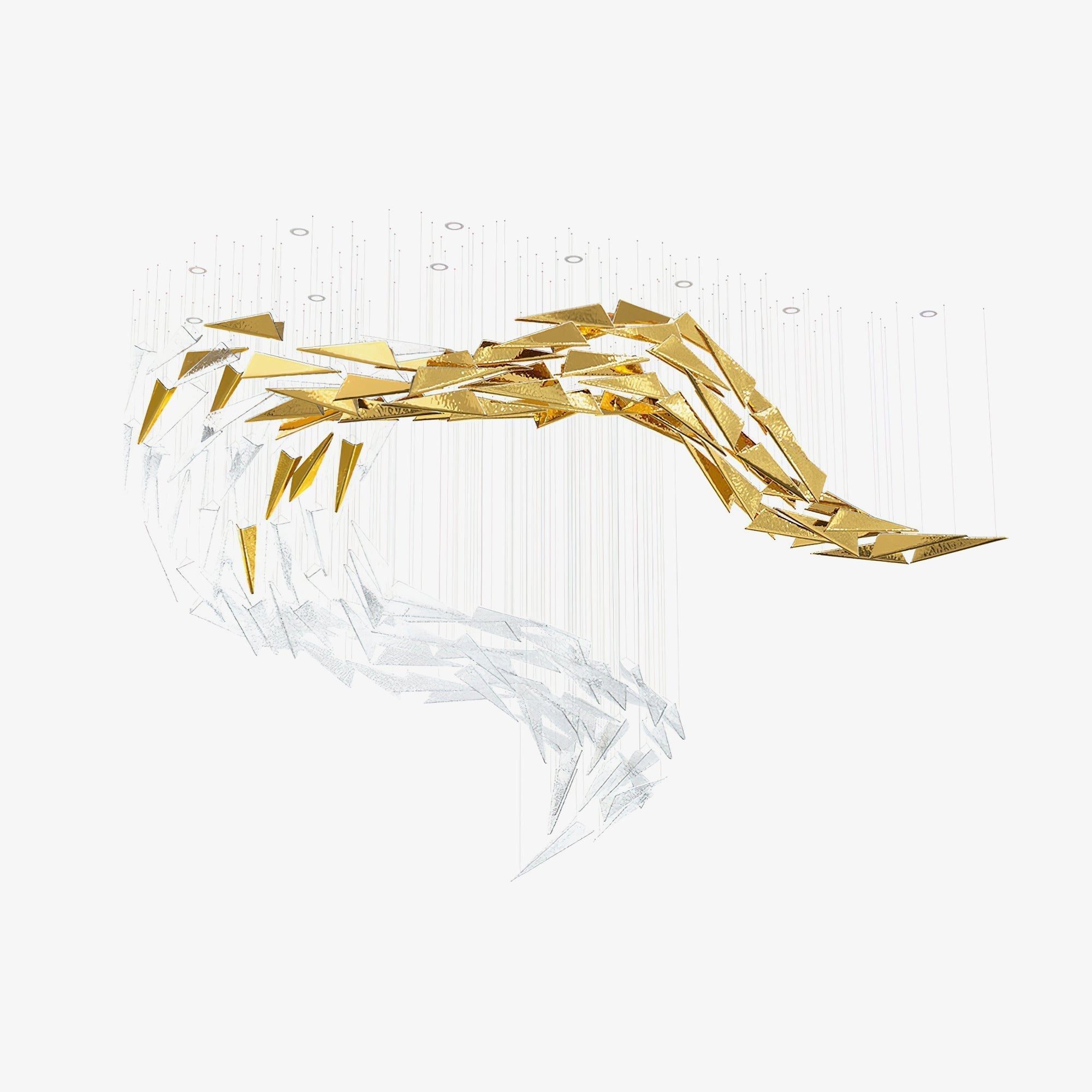 Nyvinia Glass Feather-Shape Chandelier