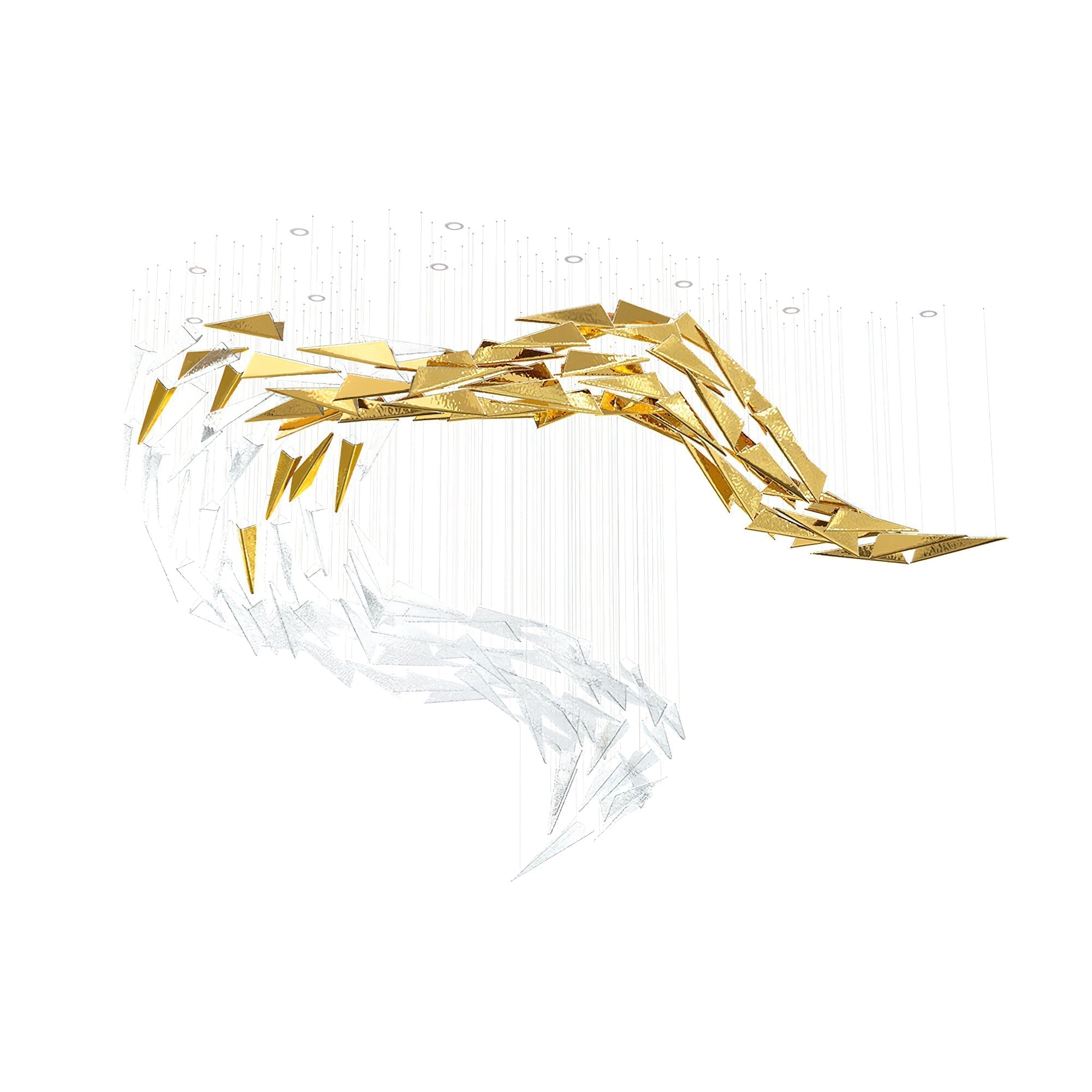 Nyvinia Glass Feather-Shape Chandelier