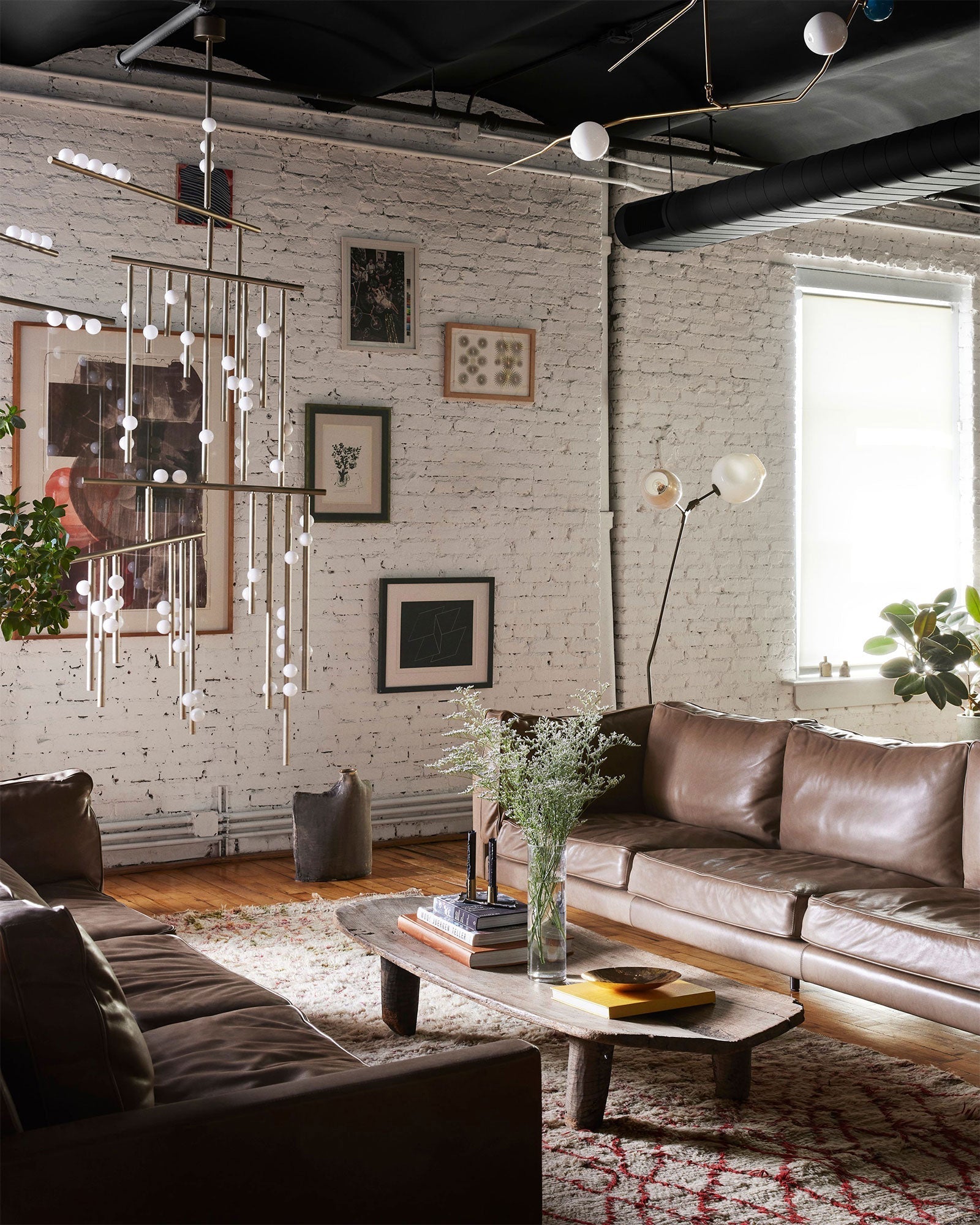 Miraview Brass Glass Drop Chandelier