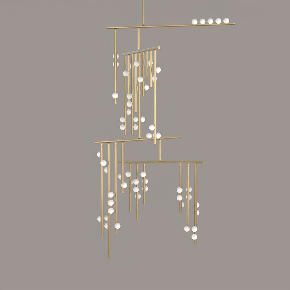 Miraview Brass Glass Drop Chandelier