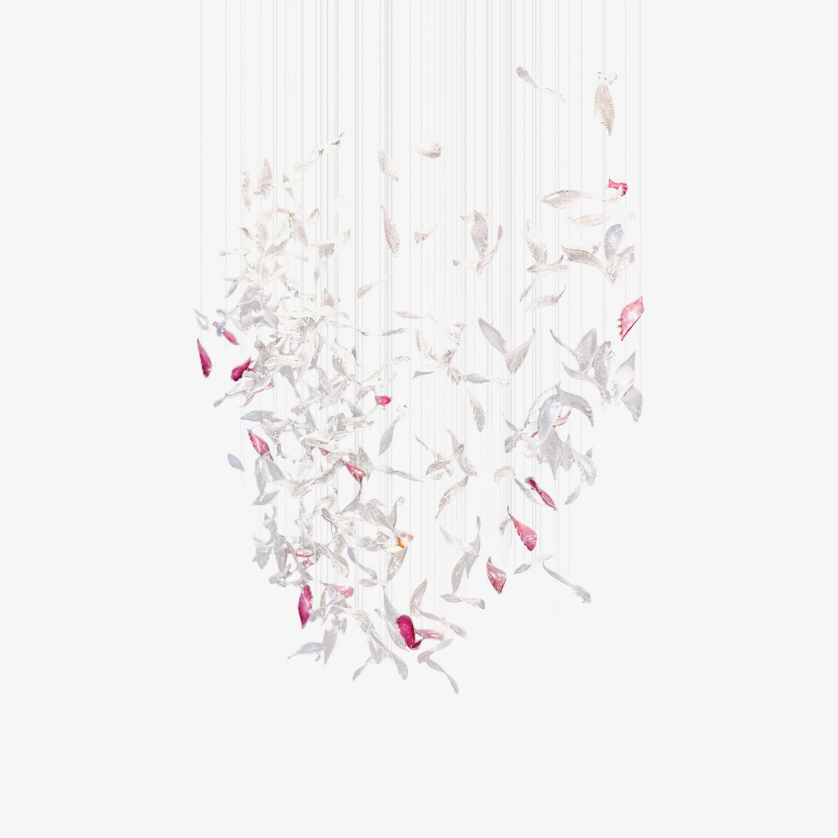 Zathaara Glass Feather Shape Chandelier
