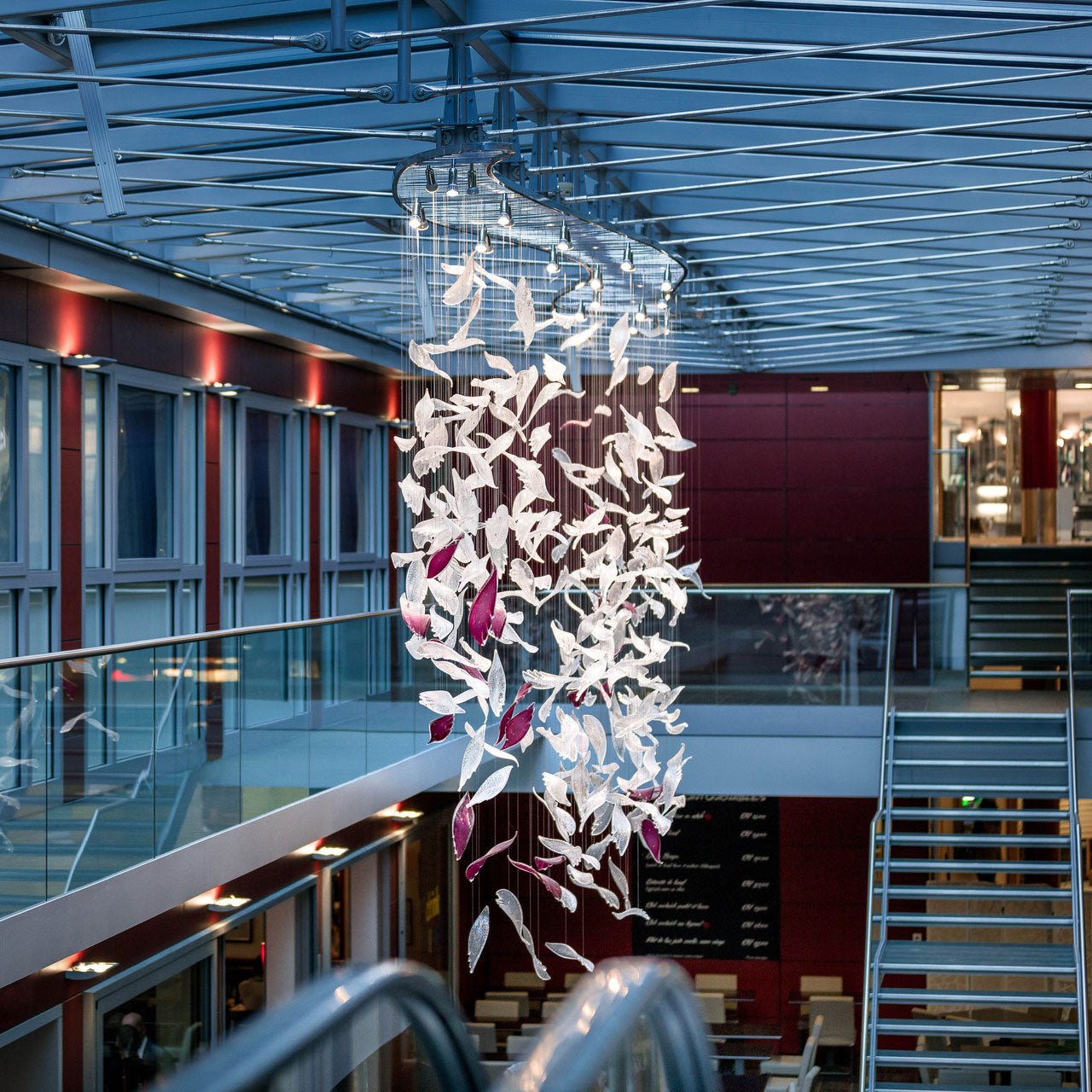 Zathaara Glass Feather Shape Chandelier