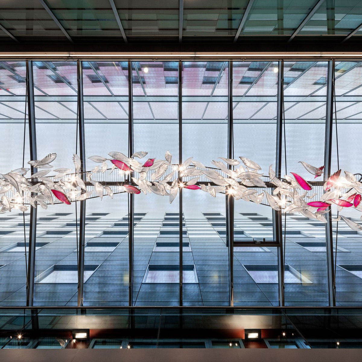 Zathaara Glass Feather Shape Chandelier