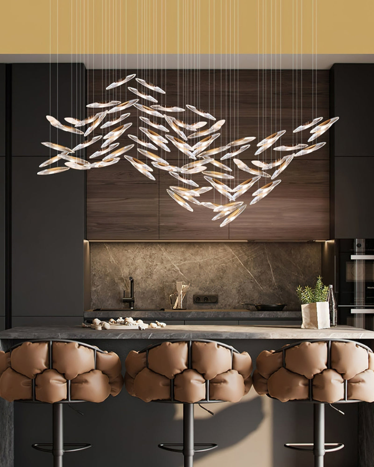 Hylor Luxury Moonlight Whispers Glass Chandelier