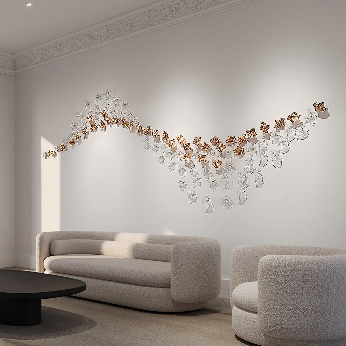 Nephele Crystal Leaf Chandelier