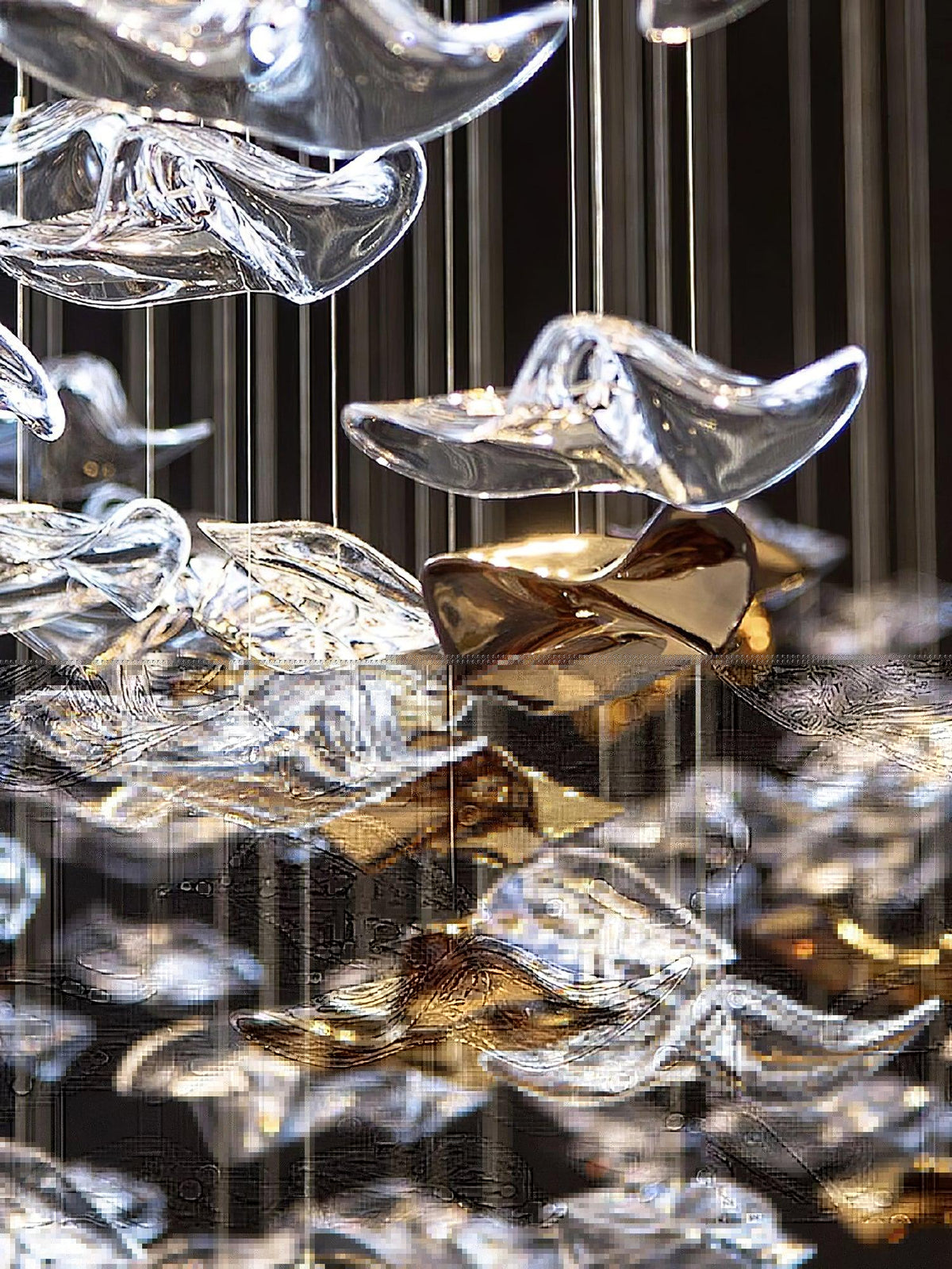 Nephele Crystal Leaf Chandelier