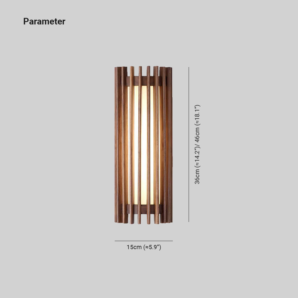 Veyno Wooden Slatted Wall Lamp