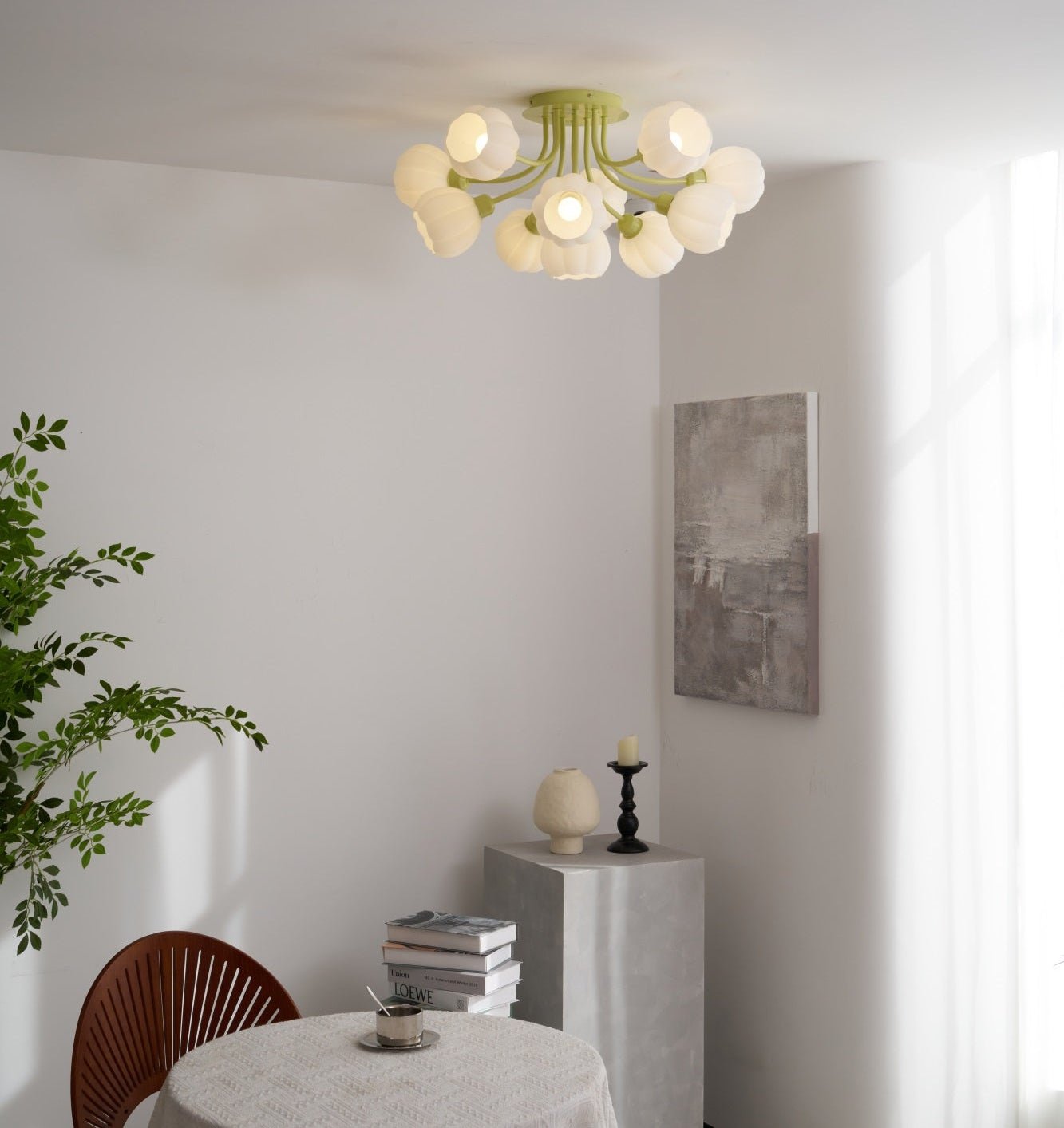 Zenorarae Elegance Matcha Glass Ceiling Lamp