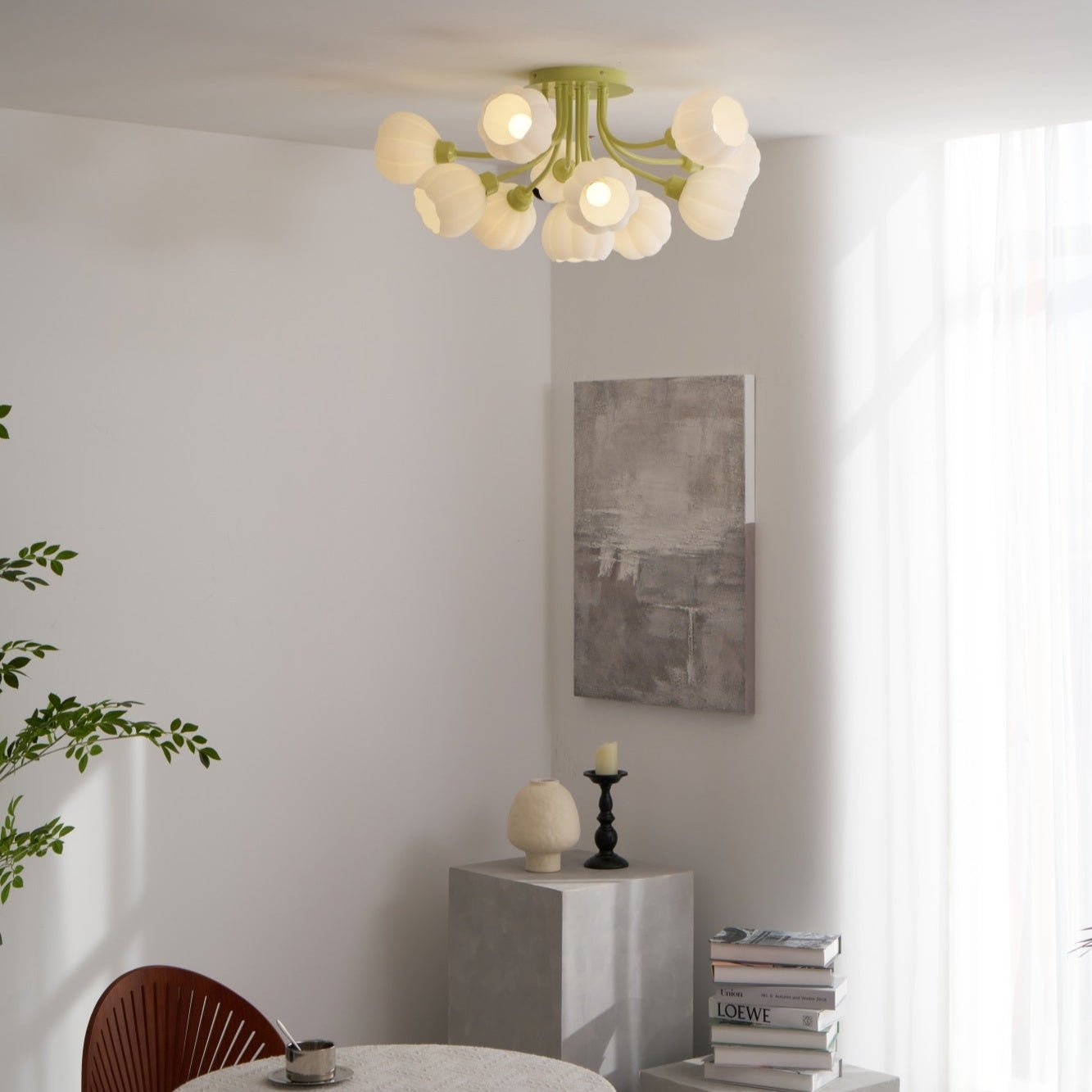 Zenorarae Elegance Matcha Glass Ceiling Lamp