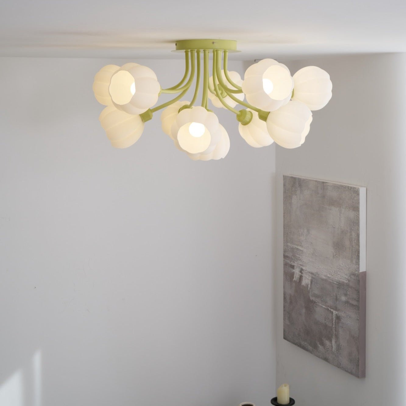 Zenorarae Elegance Matcha Glass Ceiling Lamp