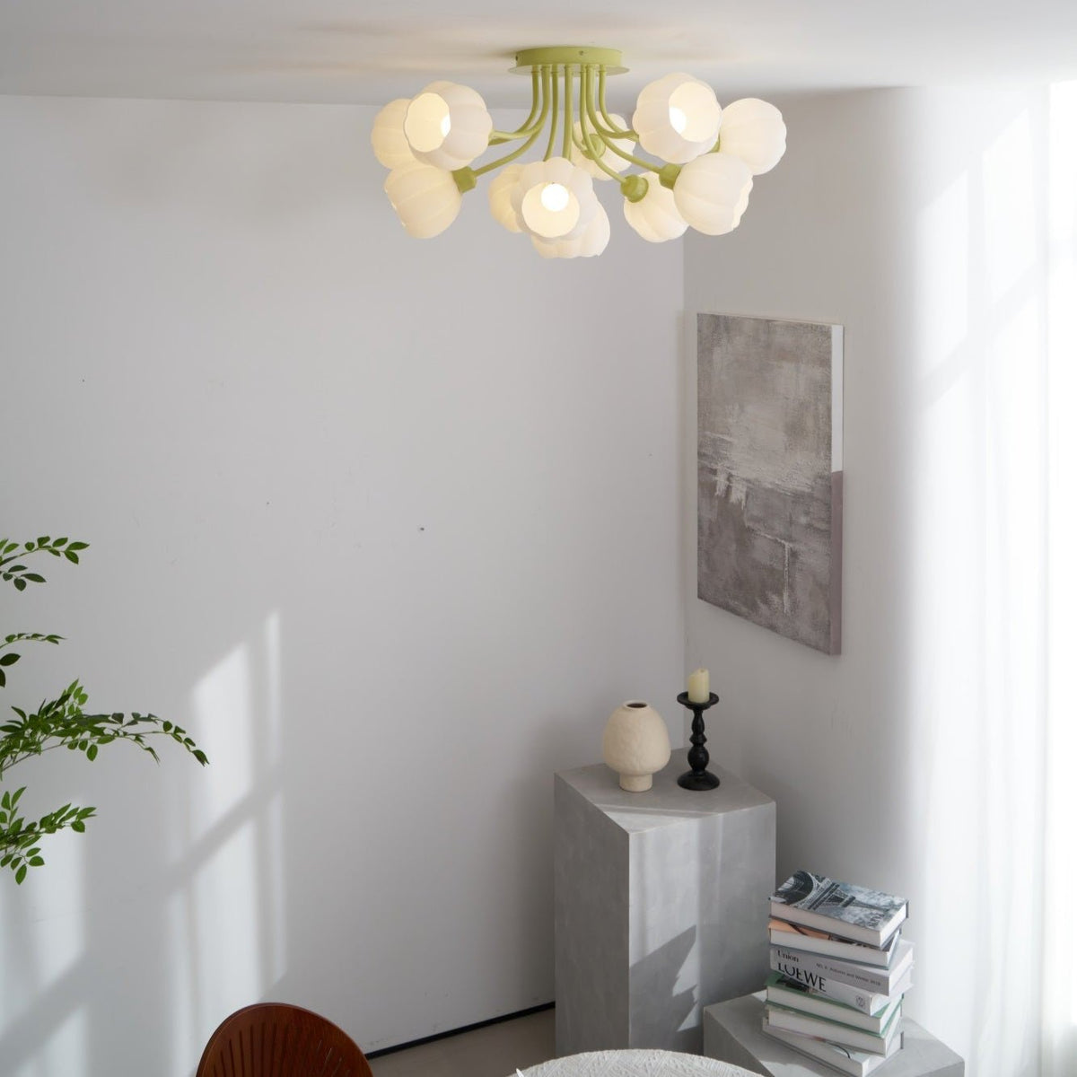Zenorarae Elegance Matcha Glass Ceiling Lamp