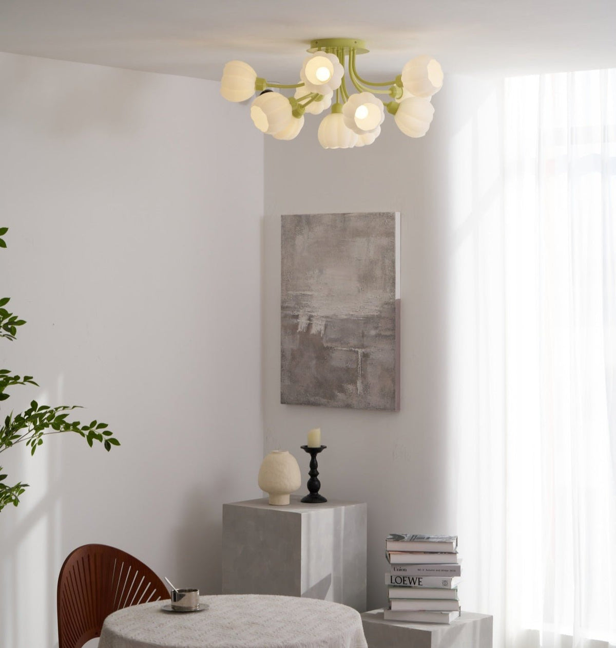 Zenorarae Elegance Matcha Glass Ceiling Lamp