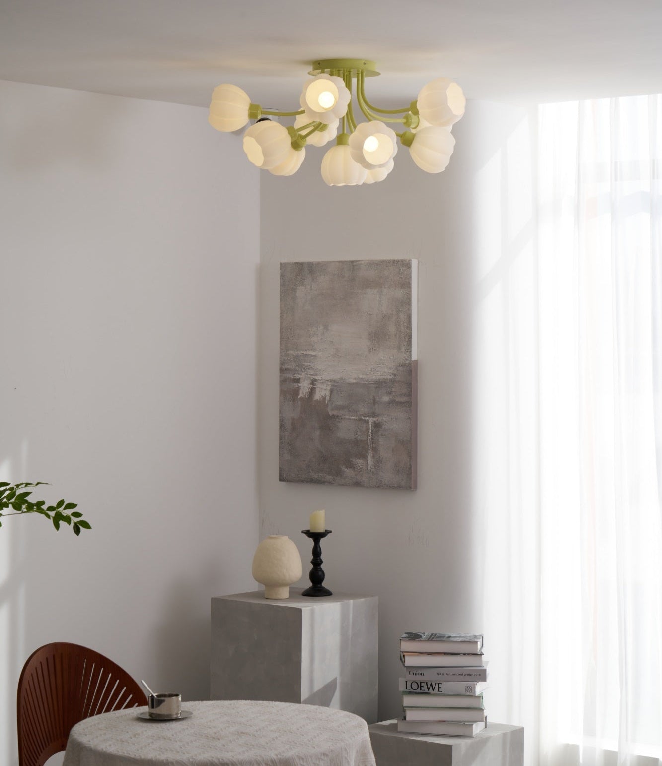 Zenorarae Elegance Matcha Glass Ceiling Lamp