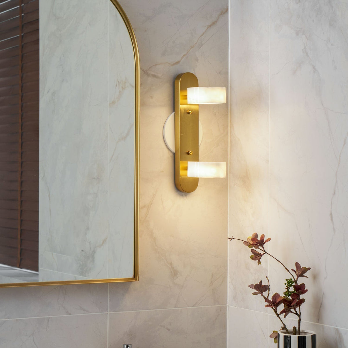 Orshaa Linear Travertine Vanity Light