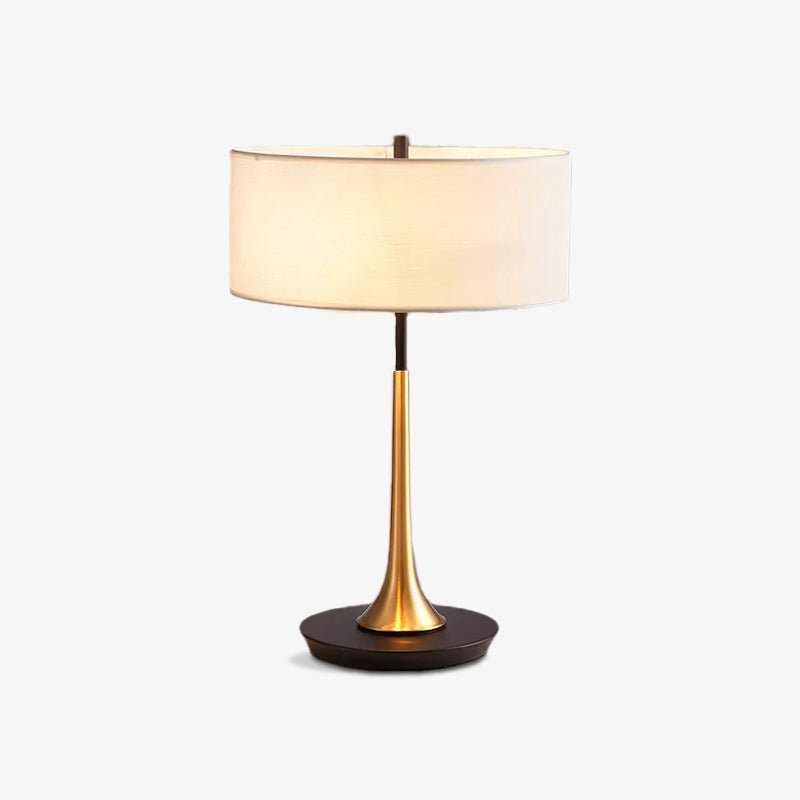 Cepharil Luxe Brass Fabric Desk Lamp