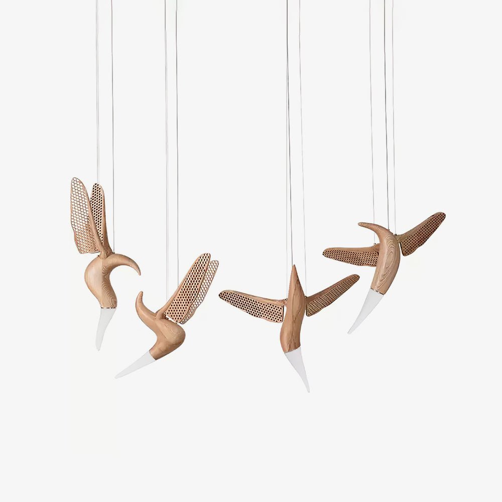 Elsilor Avian-Inspired Wood Pendant Light