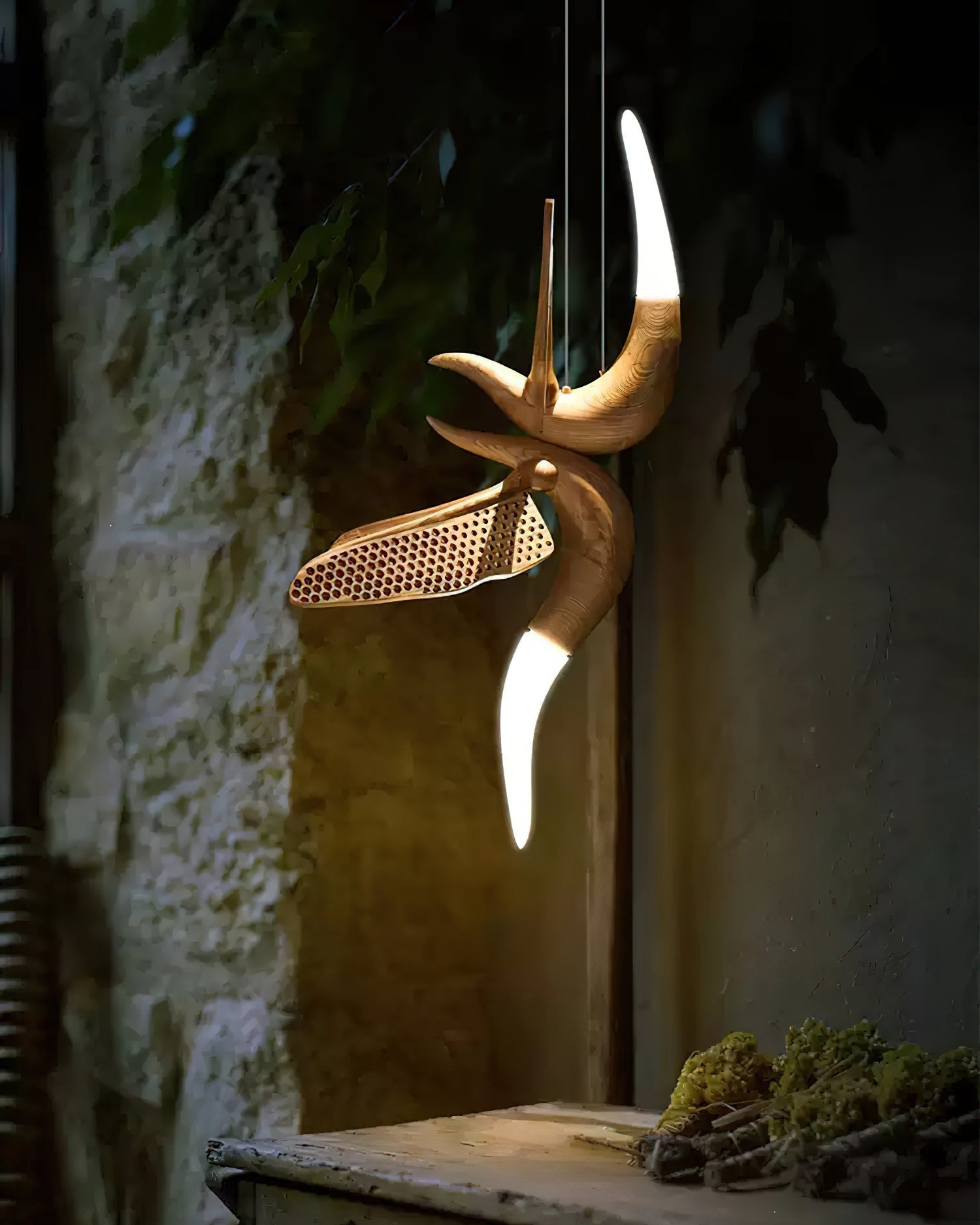 Elsilor Avian-Inspired Wood Pendant Light