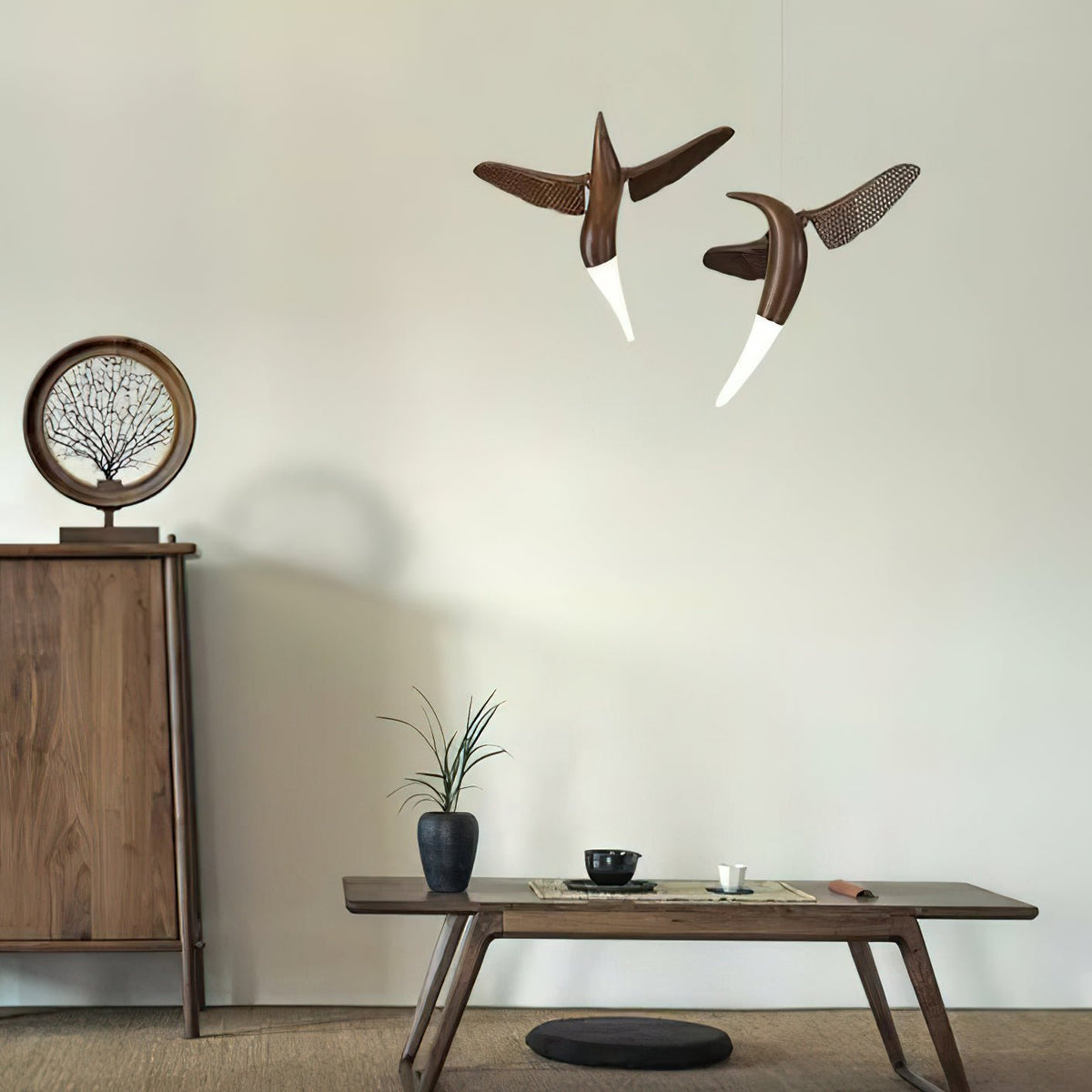 Elsilor Avian-Inspired Wood Pendant Light