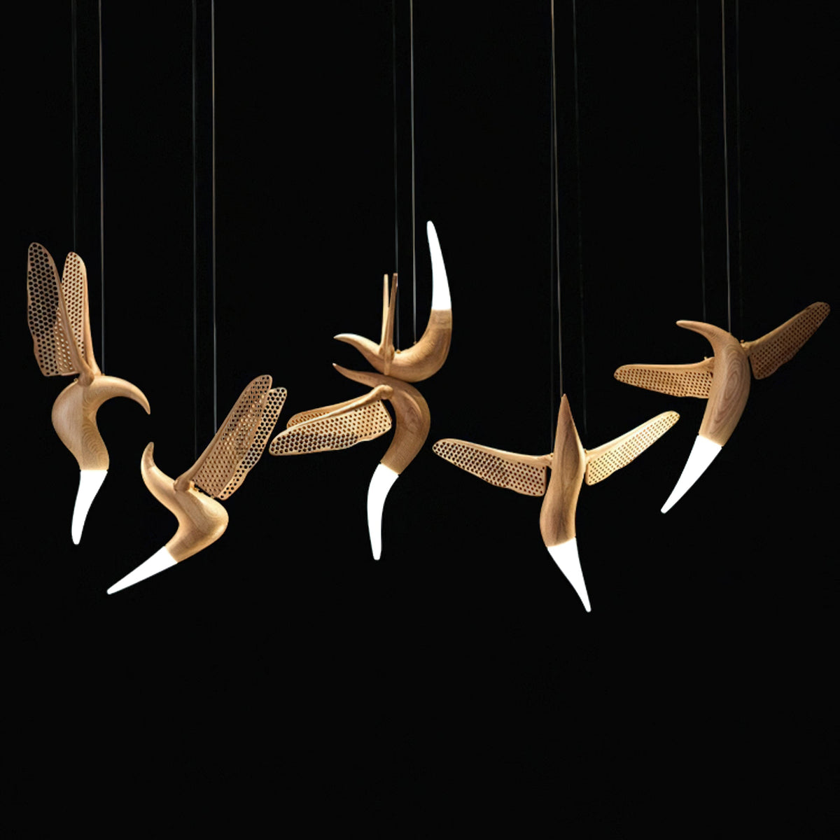 Elsilor Avian-Inspired Wood Pendant Light