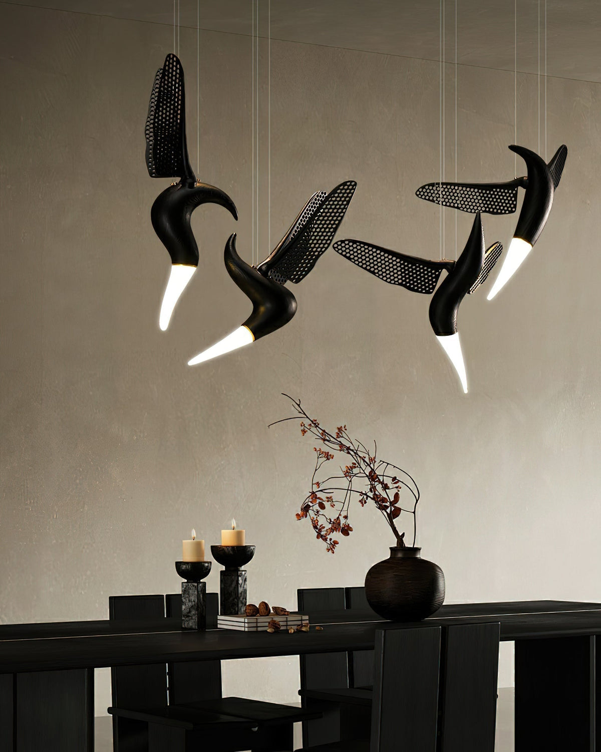 Elsilor Avian-Inspired Wood Pendant Light