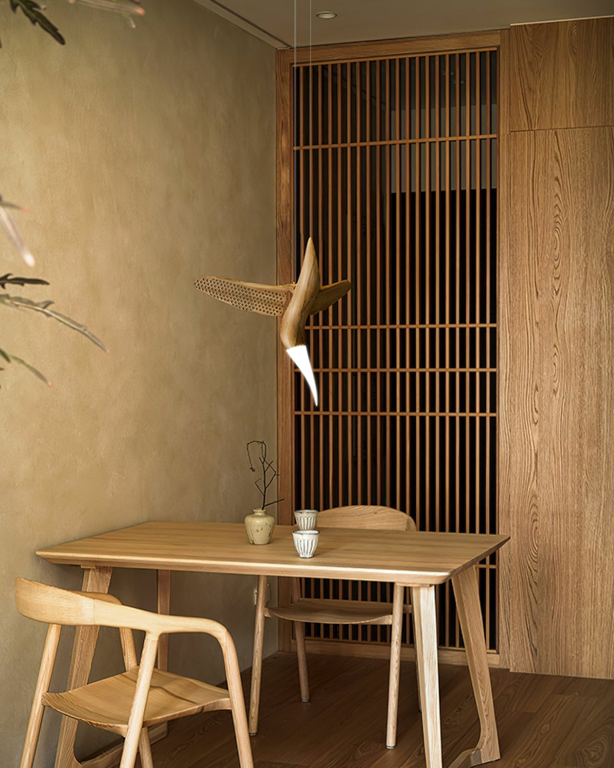 Elsilor Avian-Inspired Wood Pendant Light
