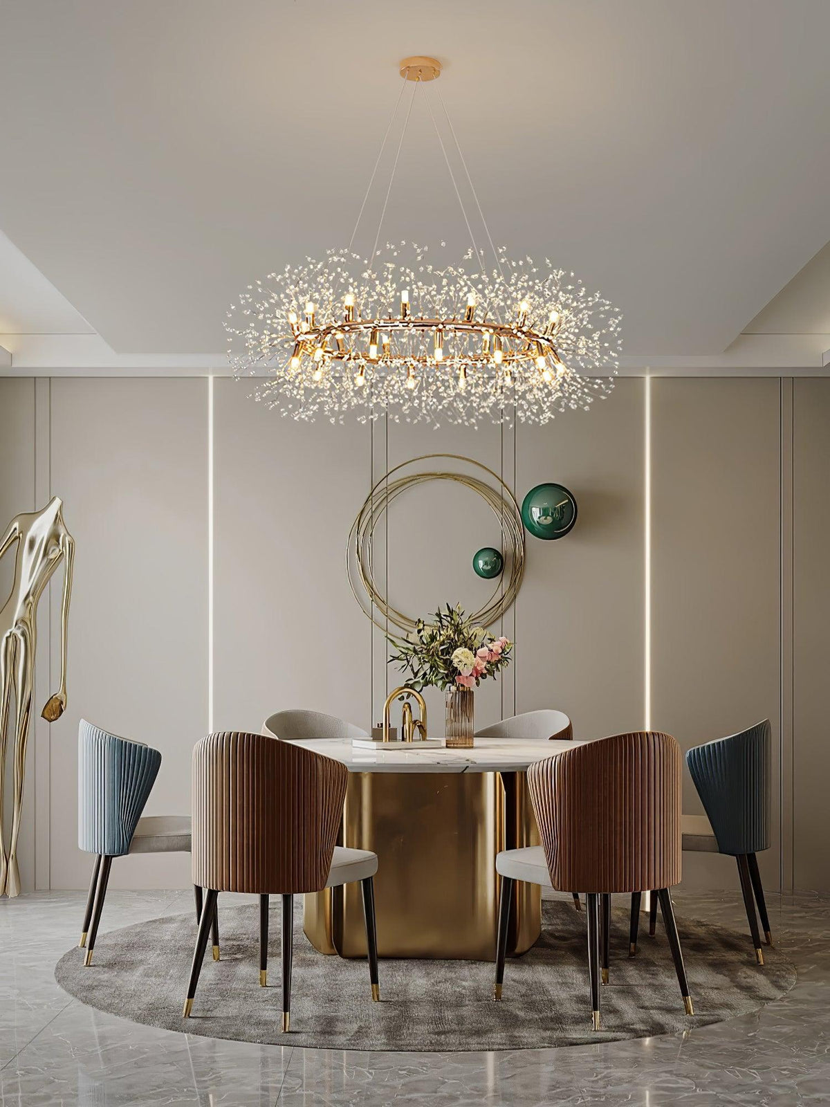 Arderian Chandelier Dandelion Round Stainless Steel