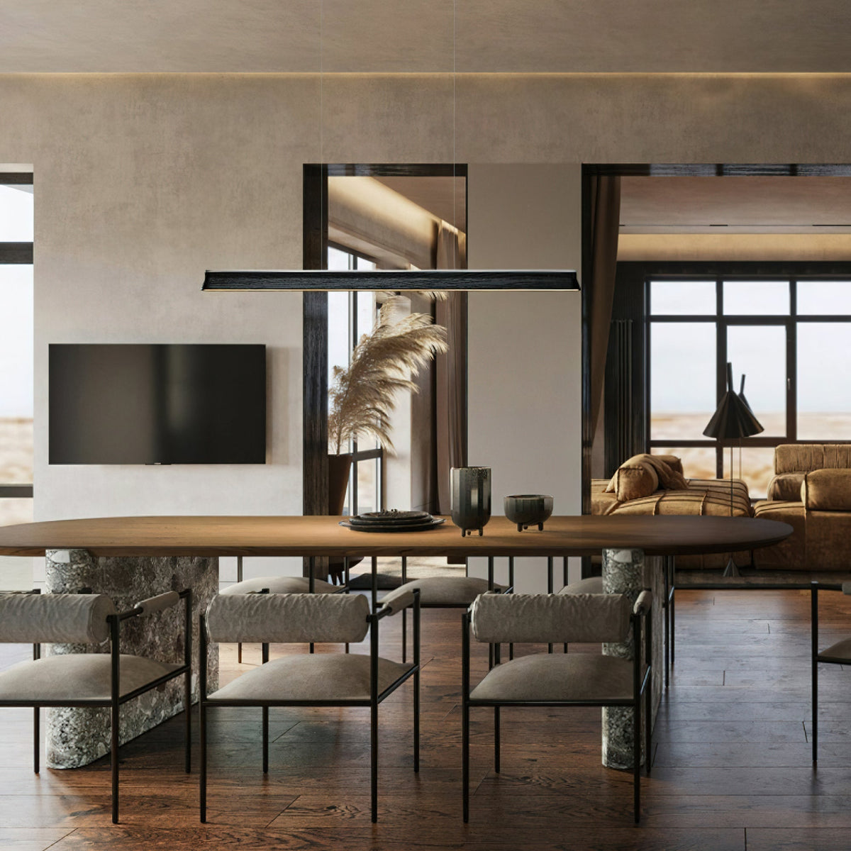 Aldeette Pendant Lamp Wooden Beam Minimalist