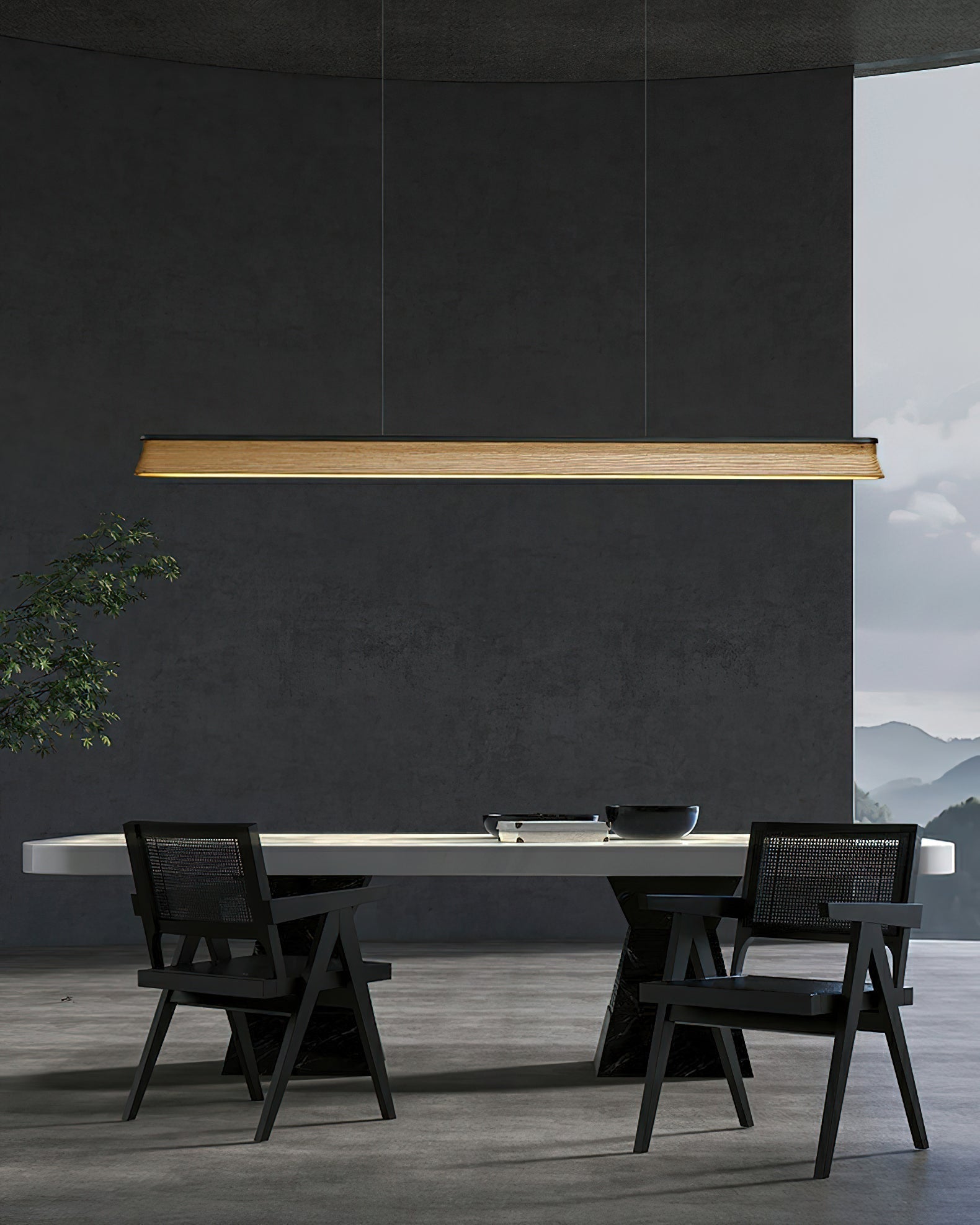 Aldeette Pendant Lamp Wooden Beam Minimalist