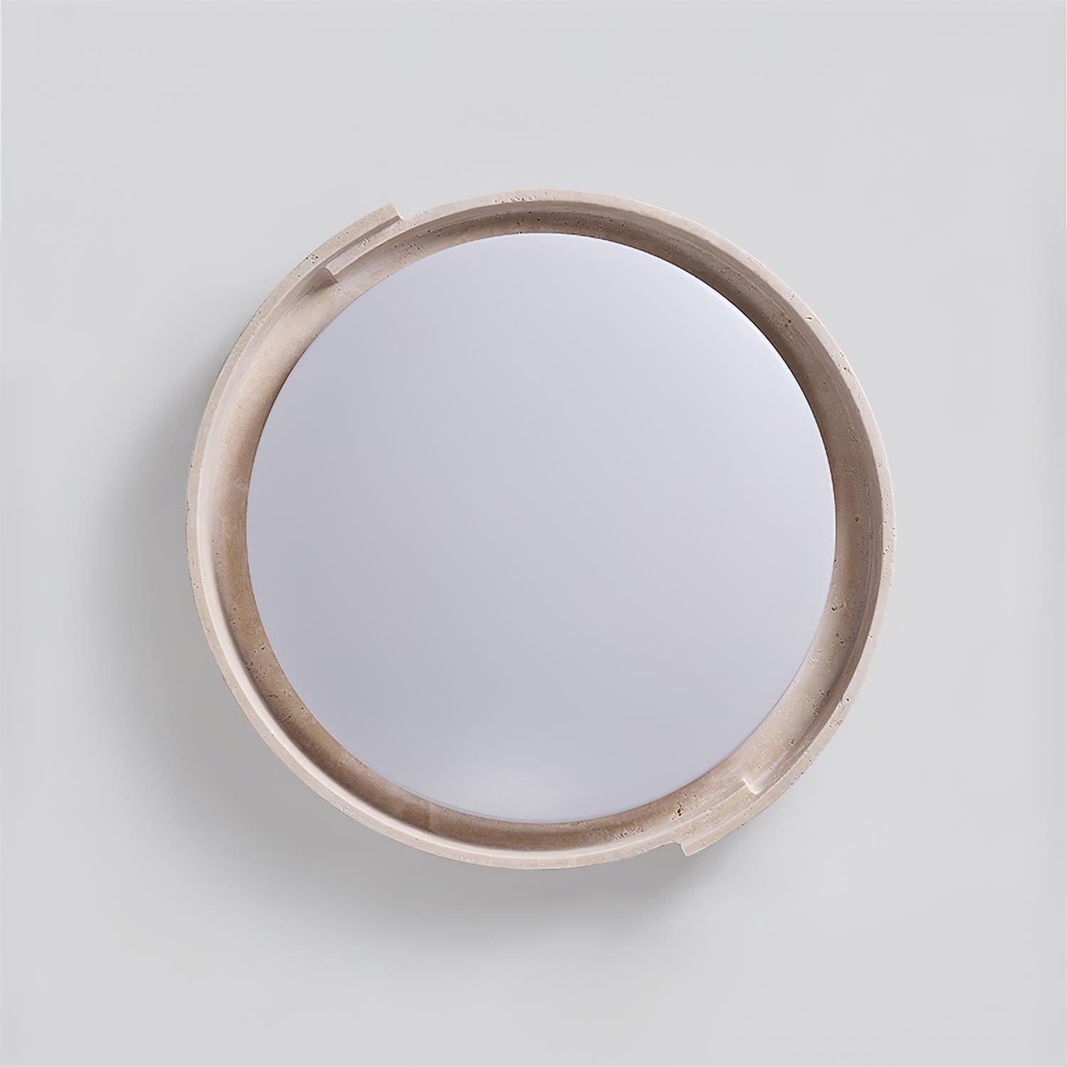 Juvio Minimalist Round Travertine Ceiling Light - Neutral Decor